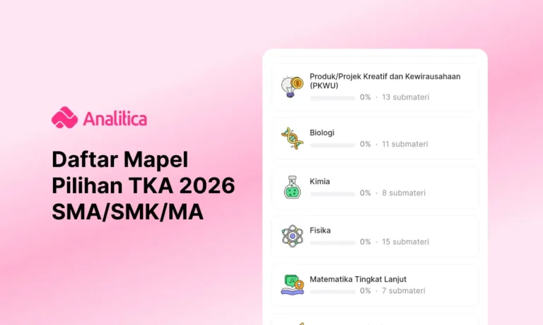 Mapel Pilihan TKA SMA 2026